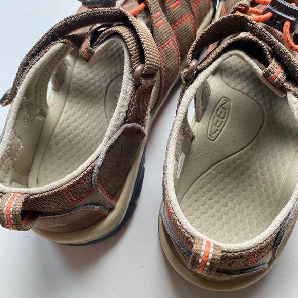 Keen Big Kids Newport H2 water shoes Sandals Size 4 Brown and Orange - Picture 4 of 8